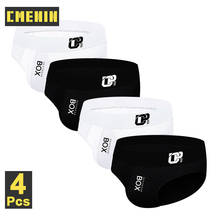 CMENIN 4Pcs Sexy Gay Men Underwear Briefs Black White Cotton Breathable Underpants Slip Cueca Male Panteis Lingerie Bikini OR215 2024 - buy cheap