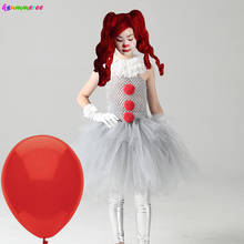 Girls Pennywise Fancy Tutu Dress Kids Cosplay Scary Clown Halloween IT Costume Girl Carnival Masquerade Party Dress Up Clothing 2024 - buy cheap