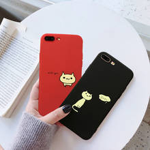 JAMULAR Cartoon Cat Couple Case Cover For iPhone X XS MAX XR 7 6 6s Plus Black Red Silicone Soft Phone Coque For iPhone XR Shell 2024 - buy cheap