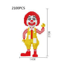 Brinquedo de blocos de construção mcdonalds cho ronald, adorável, micro diamante, imagem clássica, com nanotijolos, para presente de crianças 2024 - compre barato