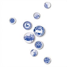 Platos decorativos de estilo chino para colgar en la pared, vajilla de cerámica artística de porcelana azul y blanca, decoración para el hogar, Hotel y estudio 2024 - compra barato