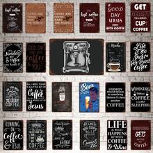 [YZFQ] Coffee Tin Signs  Metal Plate Wall Pub Kitchen Restaurant Home Art Decor Vintage Iron Poster Cuadros TP-483A 2024 - buy cheap