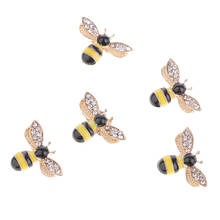 5 piezas en forma de abeja, aleación de diamantes de imitación, botones planos, accesorios para hacer joyas, 25mm 2024 - compra barato