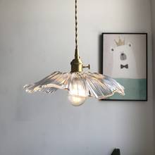 Lámpara de araña de cristal con forma de flor de latón, candelabro de estilo japonés de una sola cabeza, creativo, zen, sala de estar, cabecera, dormitorio, nórdica 2024 - compra barato