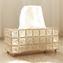 Nordic Golden Crystal Glass Tissue Box Home Living Room Paper Storage Organizer Napkin Dispenser Paper Towel Holder 2024 - buy cheap