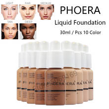 Base Phoera Foundation 30ml Matte Oil Control Concealer Shadows Makeup Palette 10 Colors Liquid Matte Moisturizer Skin Care Face 2024 - купить недорого