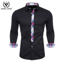 VISADA JUANA 2019 Men's Shirts Slim Fit Men's Casual Shirts Long Sleeve Formal Dress Shirts Men Clothes Y55 2024 - buy cheap