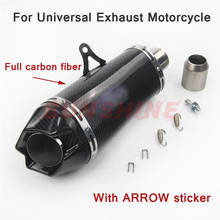 Universal Motorcycle Exhaust Muffler Pipe Motorcross Echappement Moto Carbon Fiber Modified For YZF MT09 Z1000 CB1000R GSXR 600 2024 - buy cheap