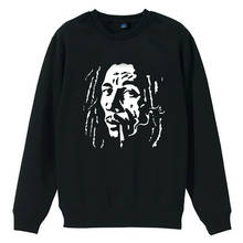 ZIIART-Sudadera con cuello redondo para hombre, jersey con estampado de Bob Marley One Love Mellow Mood, cigarrillo Smoking, silueta blanca y negra, Rock Me Boy 2024 - compra barato