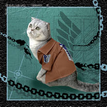 Attack on Titan Survey Corps Jiyuu no Tsubasa Little Cat Clothes Coat Uniform Set Cosplay Take Photo Props Dog Pet Supplies 2024 - buy cheap