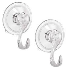 2Pcs Transparent Punch Free Suction Cup Hooks Kitchen Bathroom Wall Hangers 2024 - buy cheap