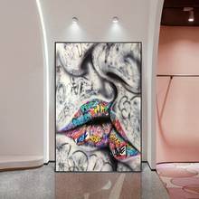 Lover Kissing Graffiti Art Canvas Paintings On the Wall Art Posters And Prints Abstract Street Art Wall Pictures Home Decor 2024 - buy cheap