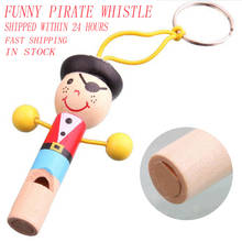 1pcs Funny Kids Wooden Toy Pirate Whistle Baby Children Educational Toys Wooden Musical Instrument Doll Keychain Toy Gift 2024 - buy cheap