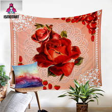 Ismot-tapiz con estampado 3D de flores para decoración de pared, colchas de pétalos, Tapisserie de 150x200cm, rosa de Ismot Esha 2024 - compra barato