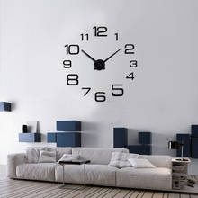 Modern Arabic Numerals Wall Clock DIY Simple Large 3D Silver Number Mirror Clocks Wall Sticker Watch Home Decoration Art Clock 2024 - buy cheap