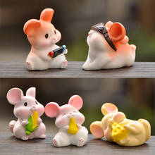 BAIUFOR Miniature Kawaii Cartoon Chef Mouse Resin, Terrarium Figurines Fairy Garden Accessories Home Decoration Modern Toy Gift 2024 - buy cheap