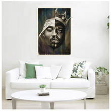 Retrato de pinturas en lienzo grandes y Tupac en la pared, carteles e impresiones, arte de pared, imágenes en lienzo, decoración del hogar, 2Pac 2024 - compra barato