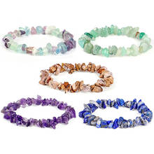 Bohemia Seven Colors Natural Irregular Stone Bracelet Charm Elastic Rope Friendship Bracelet Women Gift 2024 - buy cheap