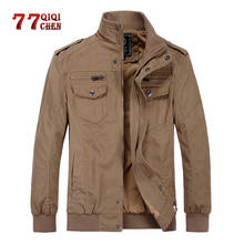 Chaqueta militar con múltiples bolsillos para Hombre, abrigo Bomber de algodón con cremallera, talla Europea 3XL, primavera y otoño, 2021 2024 - compra barato