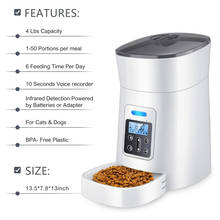 6 Meals 4L Automatic Cat  Pet Feeder Dog Food Dispenser with Distribution Alarm Voice Recorder Programmable Timer dog bowls 2024 - buy cheap