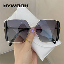 Óculos de sol vintage nywooh, óculos escuros quadrados para mulheres estilo coreano uv400 2024 - compre barato
