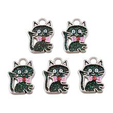 10Pcs Mixed Enamel Alloy Animal Charm Dog Cats Fish Elephant Dragonfly Pendants For DIY Bracelet Bangles Earrings Jewelry Making 2024 - buy cheap