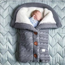 Saco de dormir para bebé, saco de dormir tejido con botón para exteriores, para cochecito de bebé, para otoño e invierno, gran oferta 2024 - compra barato