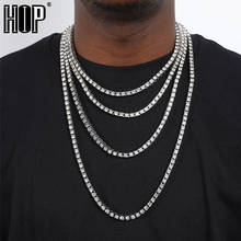 Hip Hop Iced Out 5MM Mens Necklaces 1 Row Rhinestone Choker Bling Crystal Tennis Chain Necklace For Men Jewelry 2024 - buy cheap