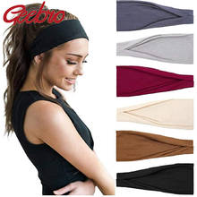 Popular moda cor sólida bandana de cabelo laços faixa de cabelo banda de cabelo para mulheres 2024 - compre barato