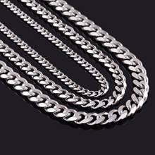 Never Fade 3.5mm-7mm Stainless Steel Cuban Chain Necklace Waterproof  Men Link Curb Chain Gift Jewelry 2024 - купить недорого