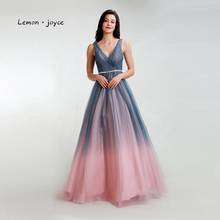 Lemon joyce Elegant Prom Dresses 2020 V-neck Sleeveless Simple A-line Party Dress robe longue femme 2024 - buy cheap
