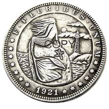 US Hobo 1921 Morgan Dollar In Mermaid Creative Coin Pressed Silver Plated Copy Coins 2024 - buy cheap