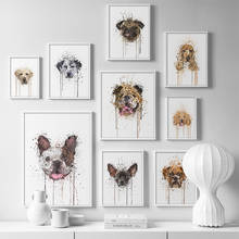 Colorful animal canvas painting posters and print dog pictures Nordic style wall pictures for living room home decoration aisle 2024 - buy cheap
