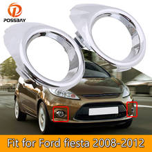 POSSBAY Car Accessories Chrome Front Left/Right Side Bumper Fog Light Lamp Cover Grille Grill Fit for Ford fiesta 2008-2012 2024 - buy cheap