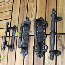 Manijas de puerta artesanales de hierro fundido para decoración del hogar, accesorios de decoración de pared para habitación, Patio, jardín retro europeo 2024 - compra barato