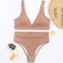 Sexy Khaki Swimwear Women High Waist Bikini Set Push Up Purple Swimsuit Bathing Suit Bikinis Biquinis Feminino 2021 New Bahter 2024 - buy cheap