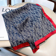 Pañuelo de seda satinada para mujer, chal pequeño con estampado cuadrado de 70x70cm, a la moda, para el pelo 2024 - compra barato