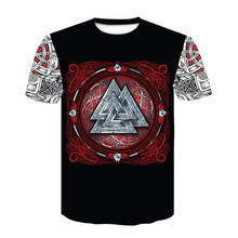 2021 New Summer Viking Myth 3D Print Round Neck T-shirt Viking symbol - odin Tattoo T shirt harajuku black tshirt Retro Top Tees 2024 - buy cheap