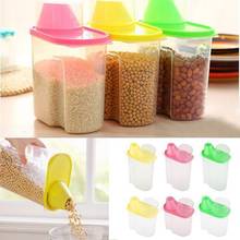 1Pcs Practical 1.9/2.5L Rice Cereal Bean Dry Food Storage Dispenser Container Lid Sealed Box Home Kitchen Storage box 2024 - buy cheap