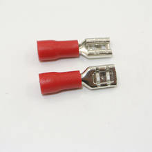 1000 pces vermelho 22-16 awg 4.8mm FDD1.25-187 fêmea isolou o friso dos conectores terminais do fio 2024 - compre barato