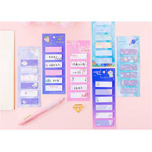 2 pack/lote de pegatinas creativas para planificador de notas adhesivas, combinación de papelería coreana, seis diseños N veces, almohadillas para notas de oficina 2024 - compra barato
