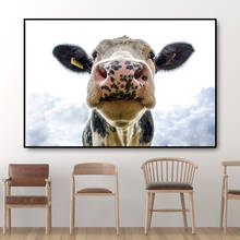 Arte decorativa de parede para meninos e meninas, decoração fofa de vaca e girafa para pintura de arte e decoração de parede 2024 - compre barato