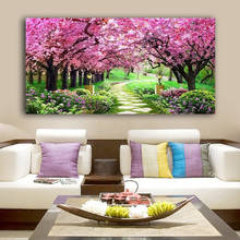 Pintura de diamantes 5d Diy, cuadro de árbol rosa, paisaje natural, Cuadrado completo, redondo, bordado de diamantes, mosaico de arte romántico, G800 2024 - compra barato