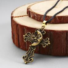 QIAMNI Antique Cross Moon Face Amulet Pendant Necklace Viking Religious Jewelry Vintage Christ Classic Jesus Necklaces Bijoux 2024 - buy cheap