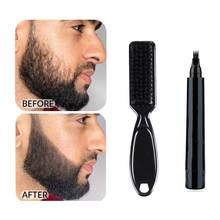 Pluma para la barba, lápiz y cepillo potenciador de la barba, herramientas impermeables para colorear bigote, D0N3 2024 - compra barato