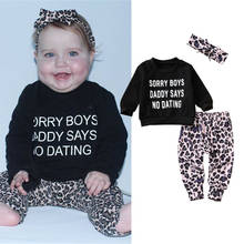 Citgeett-ropa para bebé recién nacido, sudadera con letras, camiseta, pantalones de leopardo, chándal, conjunto de otoño 2024 - compra barato