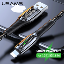 USAMS USB Cable 20W Fast Charging For iPhone 12 11 Pro Max Xs X 8 7 6 Plus Smart Power Off Cable For ipad air mini Data Cable 2024 - buy cheap