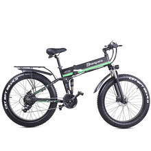 Мощный электрический Снежный велосипед MX01 1000 Вт, 5-ступенчатый Педальный вспомогательный датчик, 21-скоростной фэтбайк, сверхбольшой аккумулятор 48 В, электровелосипед 2024 - купить недорого
