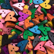 50pcs Cute Colorful Heart Shape Wood Buttons Sewing Accessories Novelty Craft Buttons(Heart) 2024 - buy cheap