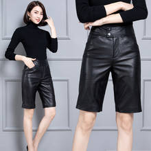 Pantalones cortos de piel de oveja auténtica para mujer, 2020, KS61 2024 - compra barato